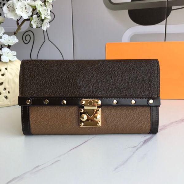 stylish golden buckle money clips rivet decoration leather wallets long flip wallet card holder coin bag with box, Black
stylish golden buckle money clips rivet decoration leather wallets long flip wallet card holder coin bag with box, Black