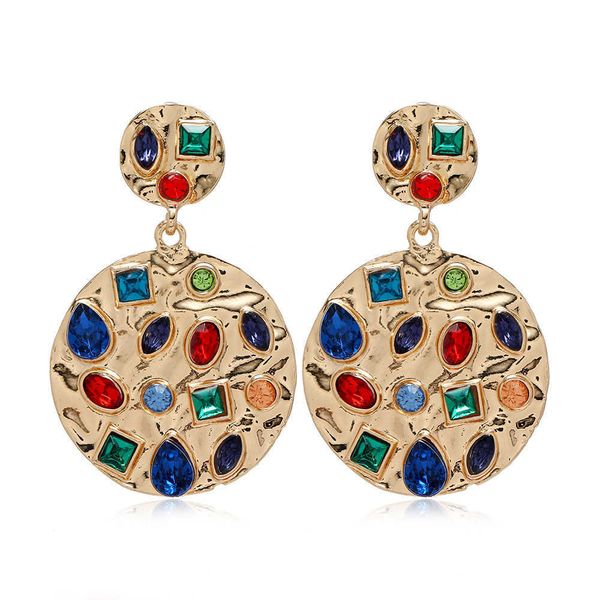 round pendant fashion earrings metal round earrings color zircon earrings female accessories, Golden
round pendant fashion earrings metal round earrings color zircon earrings female accessories, Golden