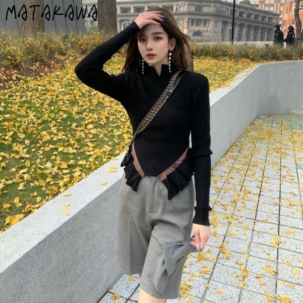 stitching hem pleated knit sweater women bubble longsleeved woman sweaters vneck slim pullovers 210506, White;black
stitching hem pleated knit sweater women bubble longsleeved woman sweaters vneck slim pullovers 210506, White;black