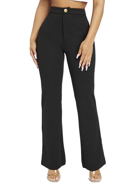 petite high waist flare leg pants z4sa#, Black;white
petite high waist flare leg pants z4sa#, Black;white