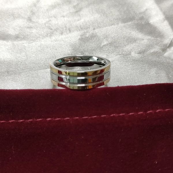 c love ring 3 colors inset 6mm woman men fashion cool rings with velet bag s12102, Silver 
c love ring 3 colors inset 6mm woman men fashion cool rings with velet bag s12102, Silver