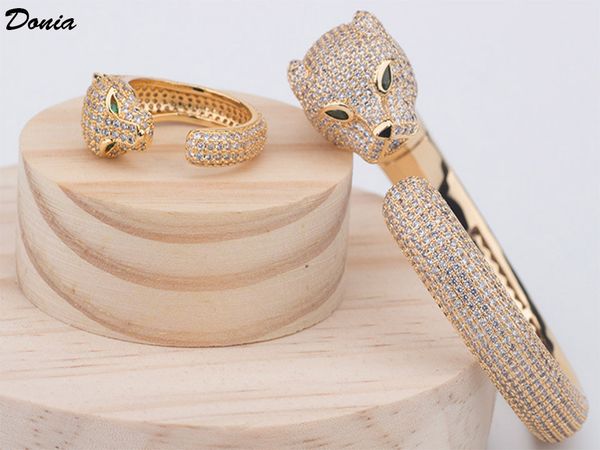 donia jewelry luxury bangle european and american fashion exaggerated classic leopard head inlaid zirconia bracelet ring set women's de, Black
donia jewelry luxury bangle european and american fashion exaggerated classic leopard head inlaid zirconia bracelet ring set women's de, Black