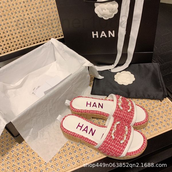 sandals designer small fragrant style knitted embroidered thick bottom slippers new off-line open toe color matching home women's shoes, Black
sandals designer small fragrant style knitted embroidered thick bottom slippers new off-line open toe color matching home women's shoes, Black