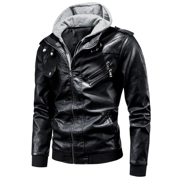 ucrazy men spring casual motor hooded pu leather jackets coat men autumn outwear fashion punk style hat leather jacket men 201127, Black
ucrazy men spring casual motor hooded pu leather jackets coat men autumn outwear fashion punk style hat leather jacket men 201127, Black