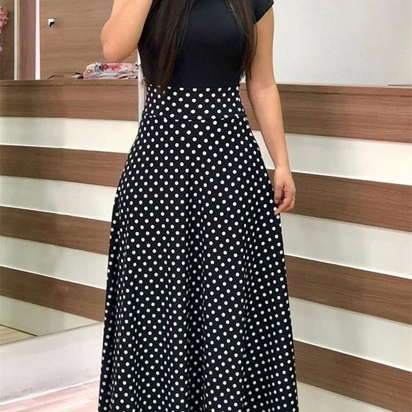 women polka dot print patchwork long dress summer casual short sleeve oneck high waist robe boho beach maxi sundress vintage 220707, Black;gray
women polka dot print patchwork long dress summer casual short sleeve oneck high waist robe boho beach maxi sundress vintage 220707, Black;gray