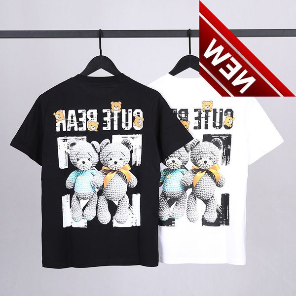 men's women's same hd front back printing tide brand round neck cotton t-shirt short sleeve off2022, White;black
men's women's same hd front back printing tide brand round neck cotton t-shirt short sleeve off2022, White;black
