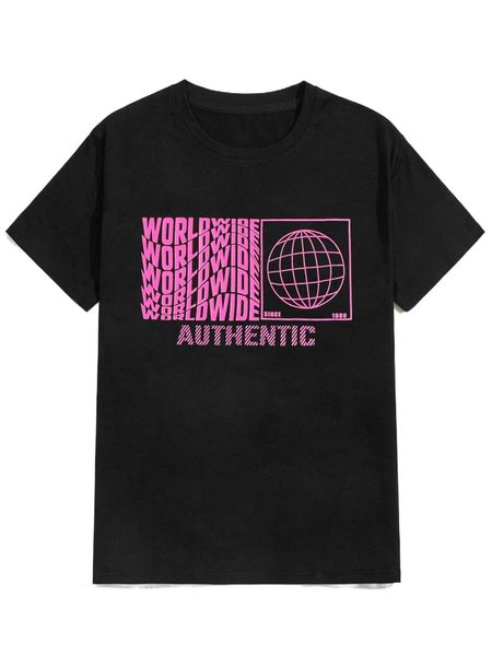 romwe guys letter graphic tee a14v#, White;black