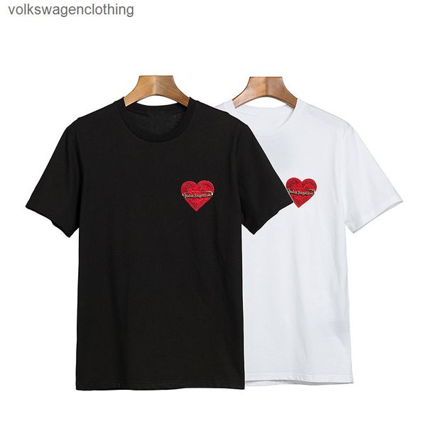 chao brand bear pa angel chest love embroidery peach heart metal pin short sleeve t-shirt, White;black
chao brand bear pa angel chest love embroidery peach heart metal pin short sleeve t-shirt, White;black