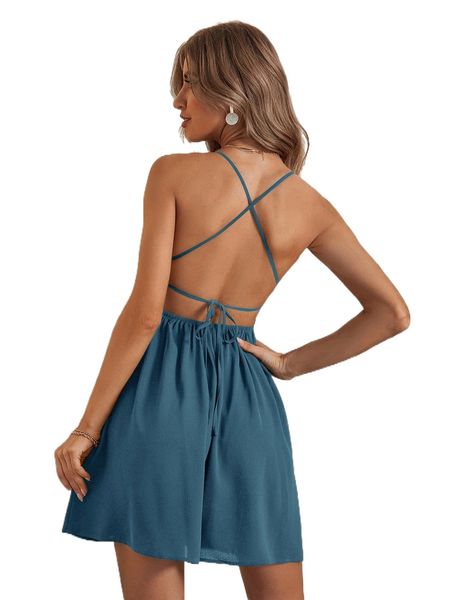 backless crisscross cami dress i56p#, Black;gray
backless crisscross cami dress i56p#, Black;gray