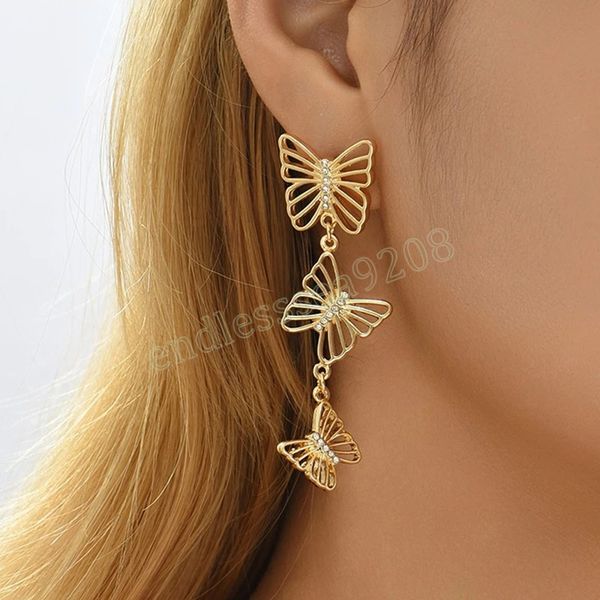 trendy korea gold color butterfly tassel chain earrings for women fashion geometric animal crystal long dangle earrings jewelry, Silver
trendy korea gold color butterfly tassel chain earrings for women fashion geometric animal crystal long dangle earrings jewelry, Silver