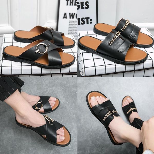 luxury brand metal button designer slippers mayari florida arizona men flats sandals genuine leather slippers casual shoes beac, Black
luxury brand metal button designer slippers mayari florida arizona men flats sandals genuine leather slippers casual shoes beac, Black