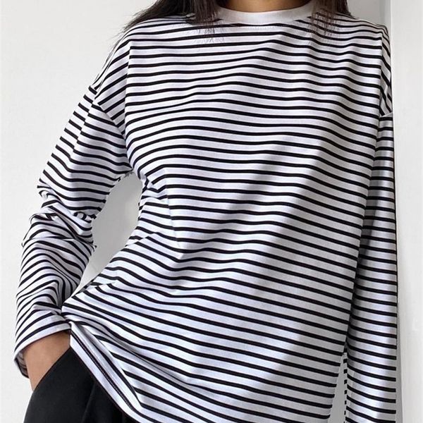 women's tshirt wotwoy early autumn long sleeve striped tshirt women casual cotton loose basic tee shirt female cozy soft harajuku 2023, White
women's tshirt wotwoy early autumn long sleeve striped tshirt women casual cotton loose basic tee shirt female cozy soft harajuku 2023, White