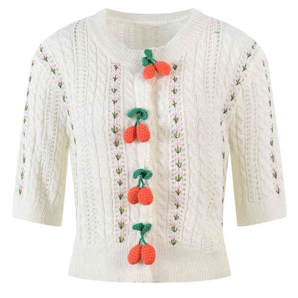 women's sweaters sweet sweater women's summer round neck cherry hook flower hollow out short sleeve fashionable slim 6q0p, White;black
women's sweaters sweet sweater women's summer round neck cherry hook flower hollow out short sleeve fashionable slim 6q0p, White;black