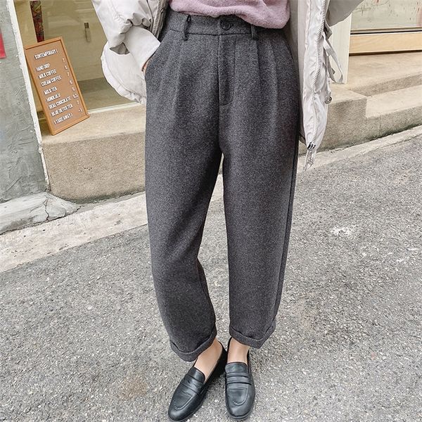 mishow winter causal woolen pants women solid pleated zipper wide leg pants lj201029, Black;white
mishow winter causal woolen pants women solid pleated zipper wide leg pants lj201029, Black;white