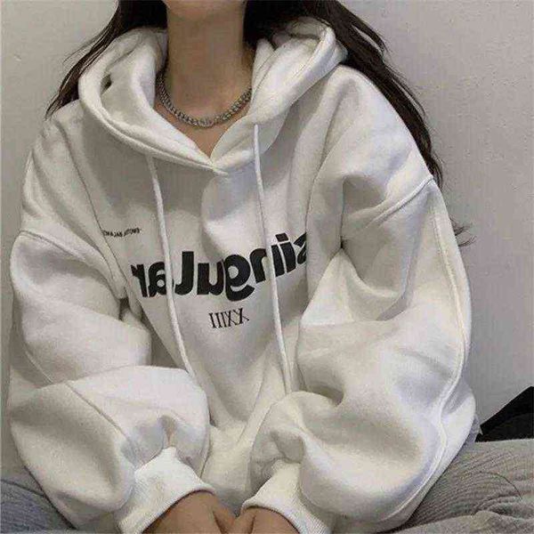 american street hong kong style jacket women 2021 plus velvet thickening new versatile comfortable loose korean lazy sweater t220726, Black
american street hong kong style jacket women 2021 plus velvet thickening new versatile comfortable loose korean lazy sweater t220726, Black