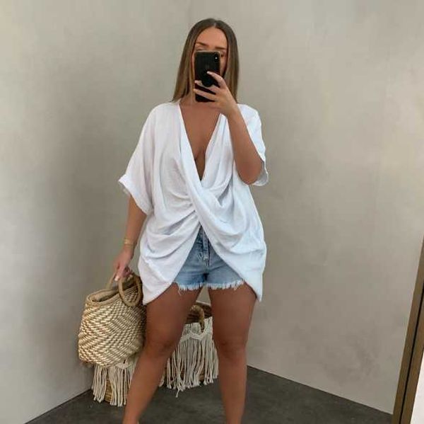 cotton casual loose plain ruffle v neck jacket for women casual style street wear loose clothing, White
cotton casual loose plain ruffle v neck jacket for women casual style street wear loose clothing, White