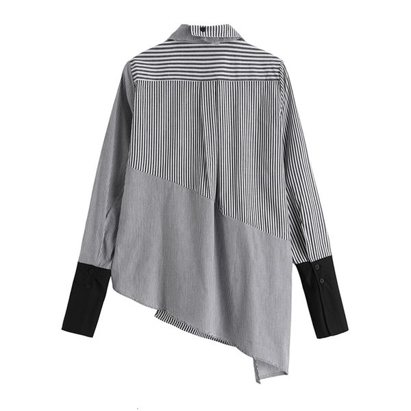 women black striped asymmetrical split joint blouse new lapel long sleeve loose fit shirt fashion spring autumn 1d364 201201, White
women black striped asymmetrical split joint blouse new lapel long sleeve loose fit shirt fashion spring autumn 1d364 201201, White