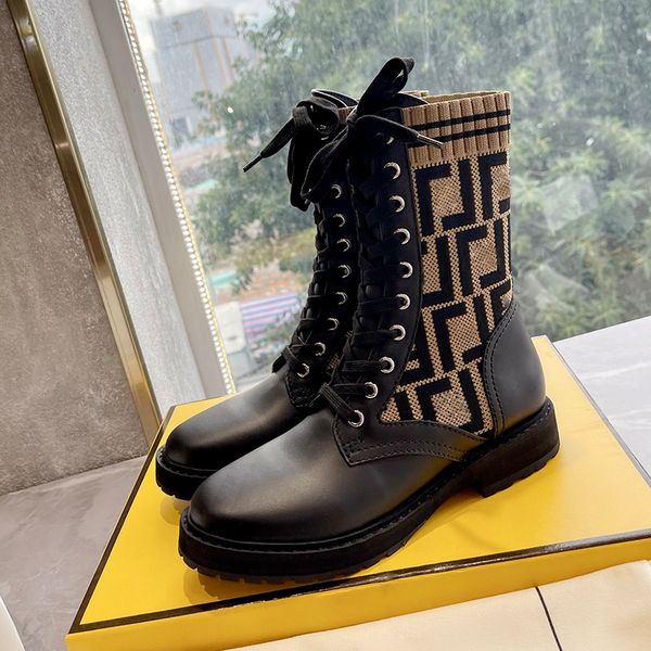luxury designer ff letters women ankle boots autumn winter knited scoks short booties combat clssical lace up round toe female, Black
luxury designer ff letters women ankle boots autumn winter knited scoks short booties combat clssical lace up round toe female, Black