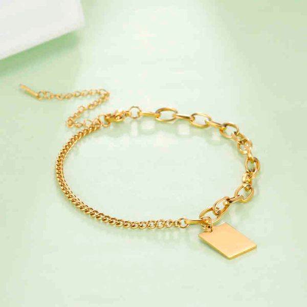 splice geometric chains bracelets for women stainless steel gold color rectangle charm bracelet jewelry girls friend gift l220622, Black
splice geometric chains bracelets for women stainless steel gold color rectangle charm bracelet jewelry girls friend gift l220622, Black