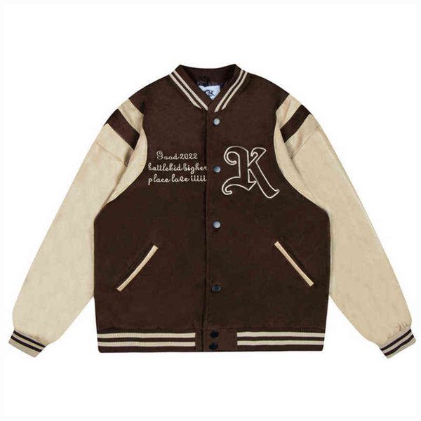 2022 men streetwear hip hop baseball jacket patchwork letter embroidery vintage bomber jackets harajuku oversized varsity coat t220728, Black;brown
2022 men streetwear hip hop baseball jacket patchwork letter embroidery vintage bomber jackets harajuku oversized varsity coat t220728, Black;brown