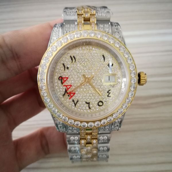 iced out diamond watch men watches 40mm date just automatic mechanical sweeping stainless steel yellow gold silver sapphire glass, Slivery;brown
iced out diamond watch men watches 40mm date just automatic mechanical sweeping stainless steel yellow gold silver sapphire glass, Slivery;brown