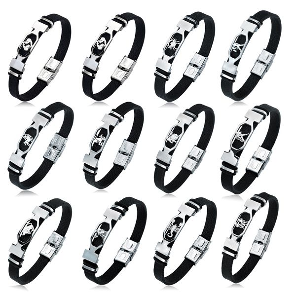european and american fashion bangle 12 constellation stainless steel cuff men's women's black leather wrapped bracelet jewelry pu
european and american fashion bangle 12 constellation stainless steel cuff men's women's black leather wrapped bracelet jewelry pu