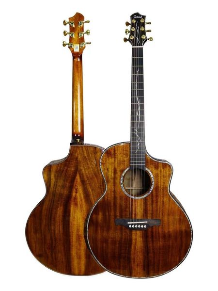 41 inches all solid koa wood acoustic guitar good hardwares abalone binding
41 inches all solid koa wood acoustic guitar good hardwares abalone binding