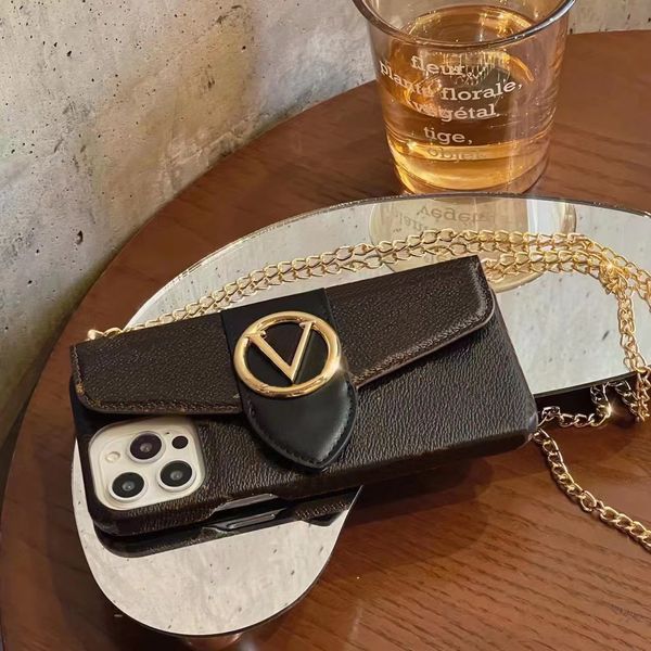 Image of Designer Crossbody Card Wallet Phone Cases for iPhone 15 14 13 12 11 pro max Hi Quality Purse 18 17 16 15pro 14pro 13pro 12pro Luxury Leather Case with Logo Box BD