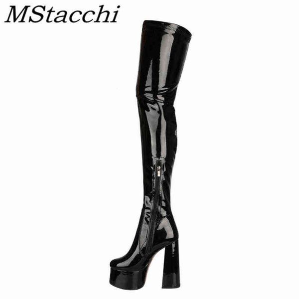 mstacchi women thigh high boots glisten patent leather platform solid color heels shoes women's 220729, Black
mstacchi women thigh high boots glisten patent leather platform solid color heels shoes women's 220729, Black