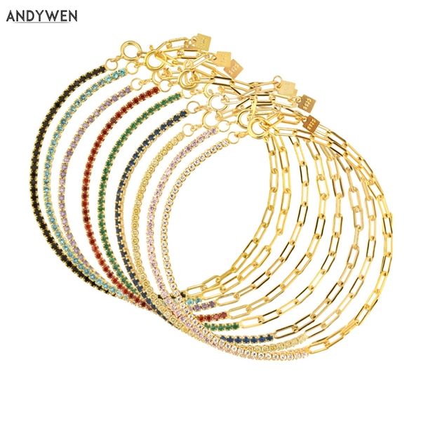 andywen 925 sterling silver rainbow zircon chain bracelet women fashion fine jewelry rock punk colorful cz gift 220713, Black
andywen 925 sterling silver rainbow zircon chain bracelet women fashion fine jewelry rock punk colorful cz gift 220713, Black