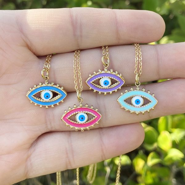 s2954 fashion jewelry evil eye pendant necklace enamel glaze stainless steel blue eye necklaces, Silver
s2954 fashion jewelry evil eye pendant necklace enamel glaze stainless steel blue eye necklaces, Silver