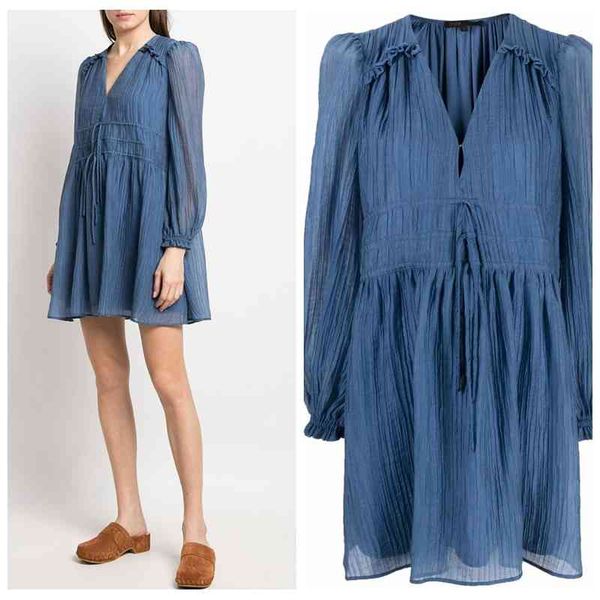 casual dresses meje spring woman empire waist indigo blue pleated lace-up v neck mini ruffle detail summer vacation france y6kf, Black;gray
casual dresses meje spring woman empire waist indigo blue pleated lace-up v neck mini ruffle detail summer vacation france y6kf, Black;gray