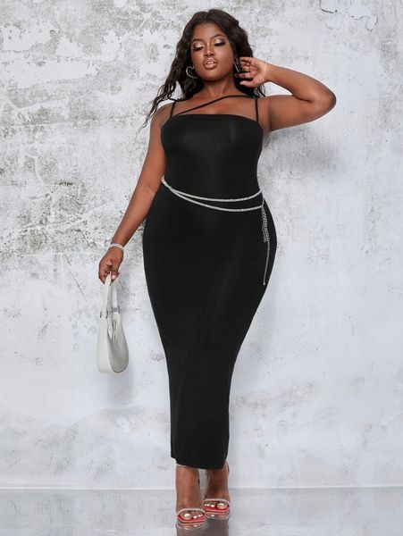 sxy plus asymmetrical shoulder bodycon dress without belt h3i3#, Black
sxy plus asymmetrical shoulder bodycon dress without belt h3i3#, Black