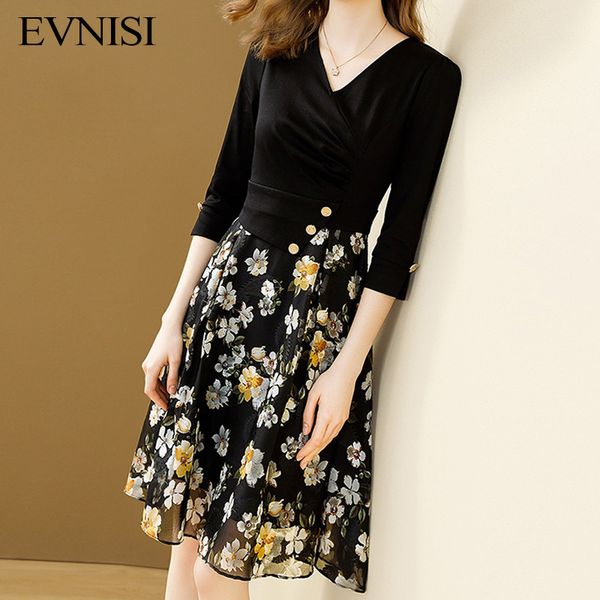 evnisi black women fake-two pieces floral chiffon dres spring and summer v-neck slim dresses office lady vestido 220516, Black;gray
evnisi black women fake-two pieces floral chiffon dres spring and summer v-neck slim dresses office lady vestido 220516, Black;gray