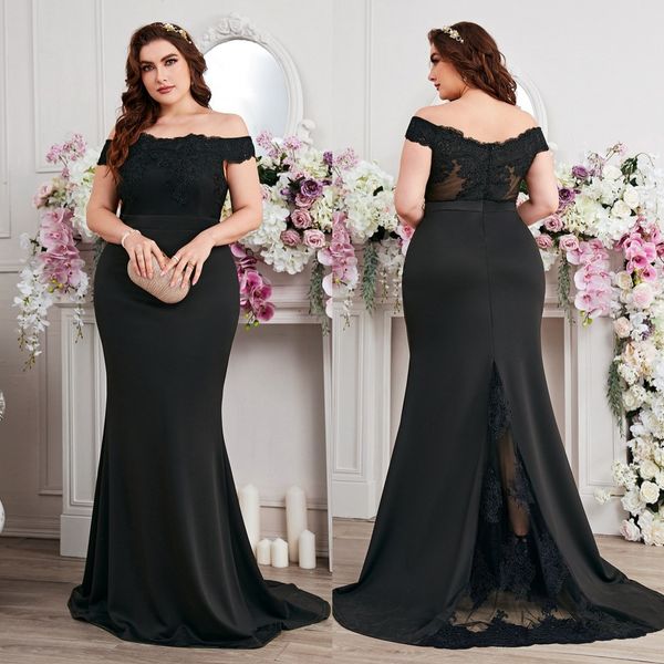 black lace mermaid plus size prom dresses for special occasion off the shoulder neck evening gowns sweep train appliqued formal dress
black lace mermaid plus size prom dresses for special occasion off the shoulder neck evening gowns sweep train appliqued formal dress