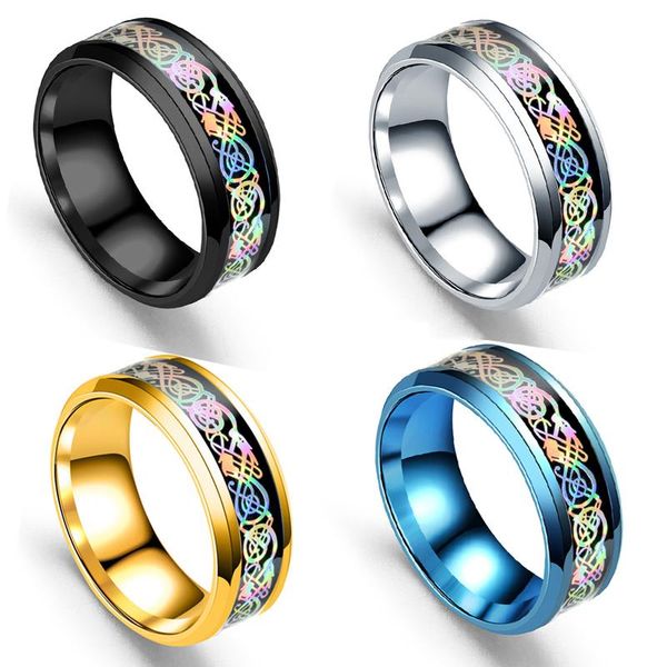 wedding rings 8mm men's multicolor stainless steel ring inlay rainbow color celtic dragon carbon fiber band jewelry size 6-13, Slivery;golden
wedding rings 8mm men's multicolor stainless steel ring inlay rainbow color celtic dragon carbon fiber band jewelry size 6-13, Slivery;golden