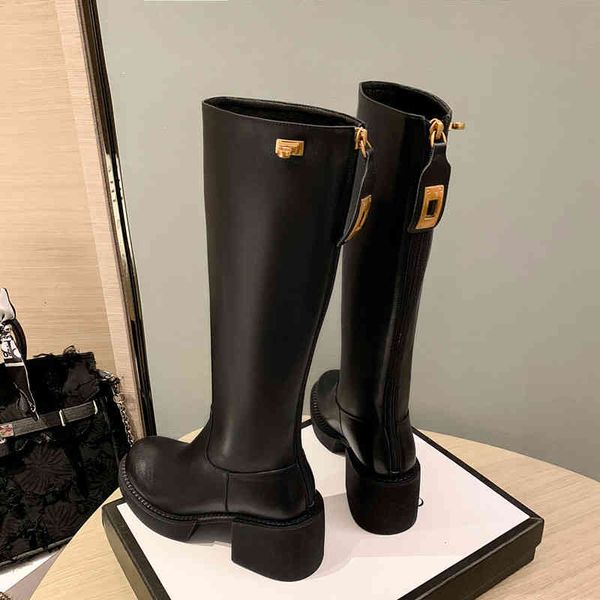 boots gold lock buckle thick heel boots are thinner than knees high children's leather back zipper barrel knight 451v, Black
boots gold lock buckle thick heel boots are thinner than knees high children's leather back zipper barrel knight 451v, Black