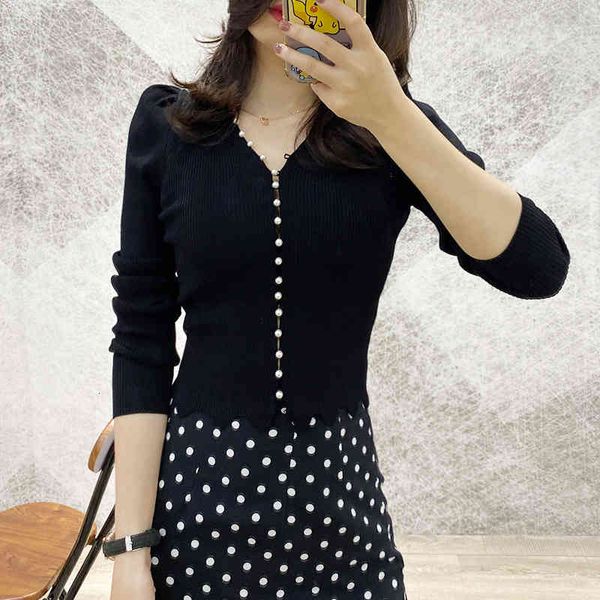 women's sweaters fadan s family's spring and autumn v-neck pearl button slim fit sweater for women ice bubble sleeve small cardiga, White;black
women's sweaters fadan s family's spring and autumn v-neck pearl button slim fit sweater for women ice bubble sleeve small cardiga, White;black