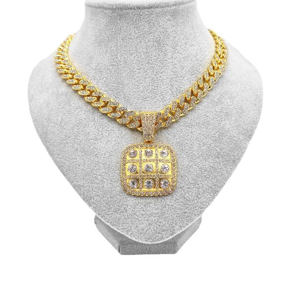 simple square necklace nine big diamond pendants 13mm cuban chain hip hop necklace, Silver
simple square necklace nine big diamond pendants 13mm cuban chain hip hop necklace, Silver