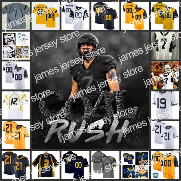 w v u custom stitched football jersey kenny robinson jr. gary jennings jr. jack allison 8 marcus simms evan staley will grier dante stills, Black
w v u custom stitched football jersey kenny robinson jr. gary jennings jr. jack allison 8 marcus simms evan staley will grier dante stills, Black