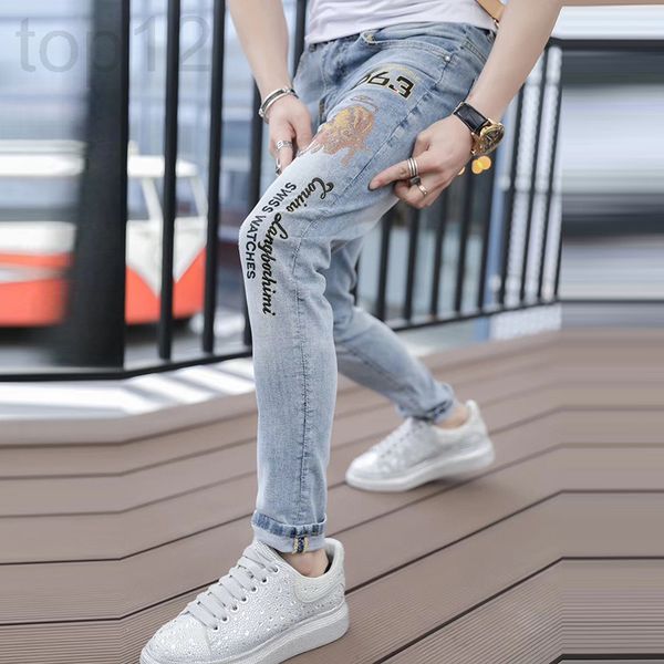 men's jeans designer european fashion men's jeans summer thin style drill embroidery korean version elastic slim fit small foot lo, Blue
men's jeans designer european fashion men's jeans summer thin style drill embroidery korean version elastic slim fit small foot lo, Blue