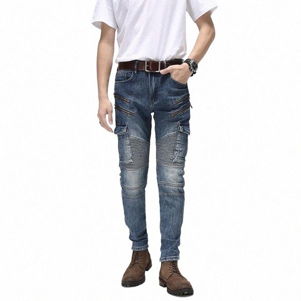 men's jeans american street fashion men retro blue elastic slim fit spliced designer biker zipper decoration hip hop pants f8pl#
men's jeans american street fashion men retro blue elastic slim fit spliced designer biker zipper decoration hip hop pants f8pl#