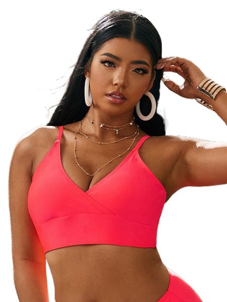 plus overlap collar bikini y555#, Black