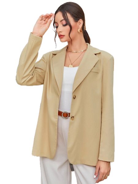 decor pocket single breasted blazer u3h7#, White 
decor pocket single breasted blazer u3h7#, White