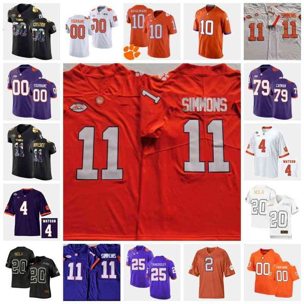 xflsp college custom clemson tg stitched football jersey 11 bryan bresee 3 xavier thomas 98 myles murphy 5 d.j. uiagalelei 5 k.j. henry 70, Black 
xflsp college custom clemson tg stitched football jersey 11 bryan bresee 3 xavier thomas 98 myles murphy 5 d.j. uiagalelei 5 k.j. henry 70, Black