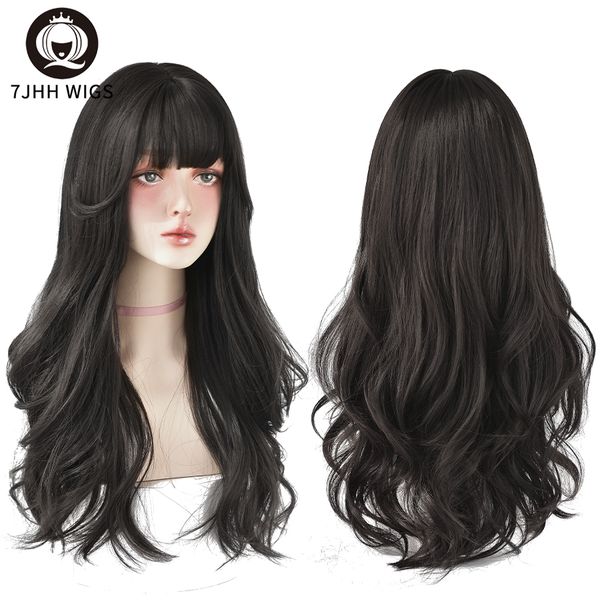 lx brand wigs popular brown ash long deep wave hair lolita wigs with bangs synthetic wig for women fashion thick curls wigs girlfactory dire, Black
lx brand wigs popular brown ash long deep wave hair lolita wigs with bangs synthetic wig for women fashion thick curls wigs girlfactory dire, Black
