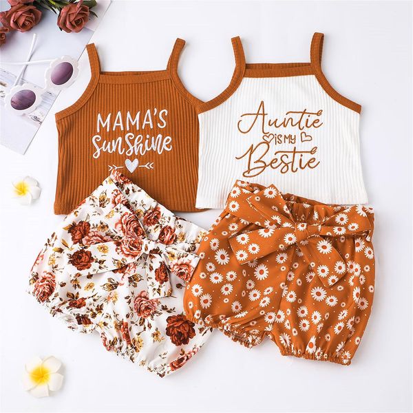 0-24m infant baby girl two piece set thin spaghetti straps ribbed lettering camisole elastic waist bow floral shorts, White
0-24m infant baby girl two piece set thin spaghetti straps ribbed lettering camisole elastic waist bow floral shorts, White