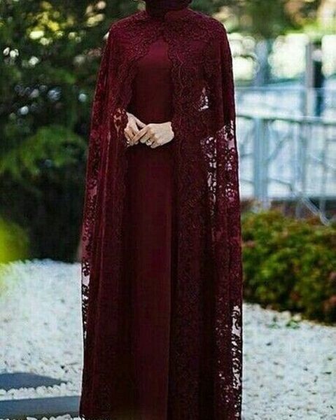 modest hijab muslim mother of the bride dresses with long lace cape full sleeves burgundy caftan women wedding party dress high neck prom fo, Black;red
modest hijab muslim mother of the bride dresses with long lace cape full sleeves burgundy caftan women wedding party dress high neck prom fo, Black;red