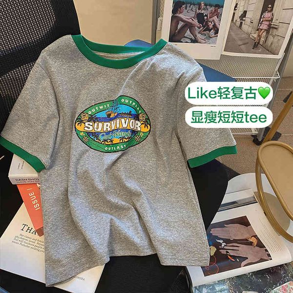 women's t-shirt 2022 color contrast letter print round neck t-shirt women's summer 2022 american style versatile short sleeve feg0, White
women's t-shirt 2022 color contrast letter print round neck t-shirt women's summer 2022 american style versatile short sleeve feg0, White