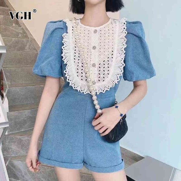 blue denim patchwork lace jumpsuit for women o neck puff short sleeve high waist loose casual jumpsuits female clothing 210507, Black;white
blue denim patchwork lace jumpsuit for women o neck puff short sleeve high waist loose casual jumpsuits female clothing 210507, Black;white
